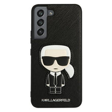 Заредете изображение във визуализатора на галерията – Karl Lagerfeld KLHCS22SOKPK S901 S22 czarny/black hardcase Saffiano Ikonik Karl`s Patch - TopMag
