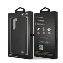 Заредете изображение във визуализатора на галерията – Etui BMW BMHCS22MTRTBK S22+ S906 czarny/black hardcase M Collection Triangles - TopMag

