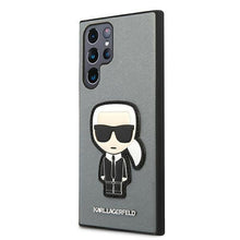 Заредете изображение във визуализатора на галерията – Karl Lagerfeld KLHCS22LOKPG S908 S22 Ultra srebrny/silver hardcase Saffiano Ikonik Karl`s Patch - TopMag
