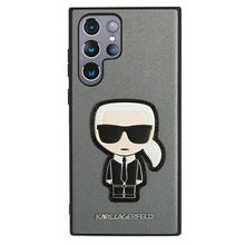 Заредете изображение във визуализатора на галерията – Karl Lagerfeld KLHCS22LOKPG S908 S22 Ultra srebrny/silver hardcase Saffiano Ikonik Karl`s Patch - TopMag
