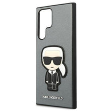 Заредете изображение във визуализатора на галерията – Karl Lagerfeld KLHCS22LOKPG S908 S22 Ultra srebrny/silver hardcase Saffiano Ikonik Karl`s Patch - TopMag
