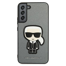 Заредете изображение във визуализатора на галерията – Karl Lagerfeld KLHCS22MOKPG S906 S22+ srebrny/silver hardcase Saffiano Ikonik Karl`s Patch - TopMag
