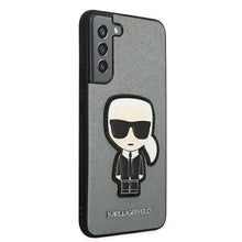 Заредете изображение във визуализатора на галерията – Karl Lagerfeld KLHCS22MOKPG S906 S22+ srebrny/silver hardcase Saffiano Ikonik Karl`s Patch - TopMag
