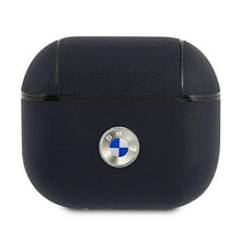 Заредете изображение във визуализатора на галерията – BMW BMA3SSLNA AirPods 3 cover granatowy/navy Geniune Leather Silver Logo - TopMag
