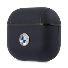 Заредете изображение във визуализатора на галерията – BMW BMA3SSLNA AirPods 3 cover granatowy/navy Geniune Leather Silver Logo - TopMag

