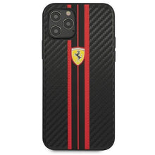 Заредете изображение във визуализатора на галерията – Ferrari FESNECHCP12MRE iPhone 12/12 Pro 6,1" czarny/black hardcase On Track PU Carbon - TopMag
