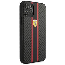 Заредете изображение във визуализатора на галерията – Ferrari FESNECHCP12MRE iPhone 12/12 Pro 6,1" czarny/black hardcase On Track PU Carbon - TopMag
