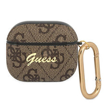 Заредете изображение във визуализатора на галерията – Guess GUA34GSMW AirPods 3 cover brązowy/brown 4G Script Metal Collection - TopMag
