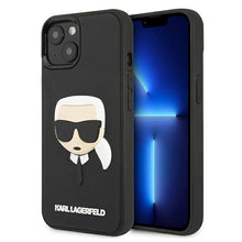 Заредете изображение във визуализатора на галерията – Karl Lagerfeld KLHCP13SKH3DBK iPhone 13 mini 5,4" czarny/black hardcase 3D Rubber Karl`s Head - TopMag
