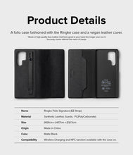 Заредете изображение във визуализатора на галерията – Ringke Folio Signature Flip Leather Case for Samsung Galaxy S22 Ultra Black (FSE117R261) - TopMag
