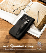 Заредете изображение във визуализатора на галерията – Ringke Folio Signature Flip Leather Case for Samsung Galaxy S22 Ultra Black (FSE117R261) - TopMag
