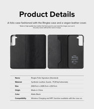 Заредете изображение във визуализатора на галерията – Ringke Folio Signature Flip Leather Case for Samsung Galaxy S22 + (S22 Plus) Black (FSS118R262) - TopMag
