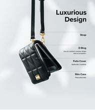 Заредете изображение във визуализатора на галерията – Ringke Folio Signature Flip Leather Case with Shoulder Strap for Samsung Galaxy Z Flip 3 Black (FS116R55) - TopMag
