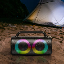 Заредете изображение във визуализатора на галерията – Joyroom 5.1 wireless bluetooth speaker with LED color lighting black (JR-MW02) - TopMag
