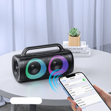 Заредете изображение във визуализатора на галерията – Joyroom 5.1 wireless bluetooth speaker with LED color lighting black (JR-MW02) - TopMag
