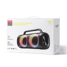 Заредете изображение във визуализатора на галерията – Joyroom 5.1 wireless bluetooth speaker with LED color lighting black (JR-MW02) - TopMag
