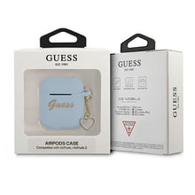 Заредете изображение във визуализатора на галерията – Guess GUA2LSCHSB AirPods cover niebieski/blue Silicone Charm Heart Collection - TopMag
