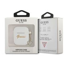 Заредете изображение във визуализатора на галерията – Guess GUA2LSCHSH AirPods cover biały/white Silicone Charm Heart Collection - TopMag
