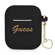 Заредете изображение във визуализатора на галерията – Guess GUA2LSCHSK AirPods cover czarny/black Silicone Charm Heart Collection - TopMag
