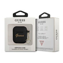 Заредете изображение във визуализатора на галерията – Guess GUA2LSCHSK AirPods cover czarny/black Silicone Charm Heart Collection - TopMag

