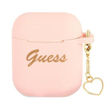 Заредете изображение във визуализатора на галерията – Guess GUA2LSCHSP AirPods cover różowy/pink Silicone Charm Heart Collection - TopMag
