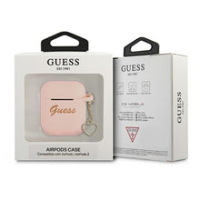 Заредете изображение във визуализатора на галерията – Guess GUA2LSCHSP AirPods cover różowy/pink Silicone Charm Heart Collection - TopMag
