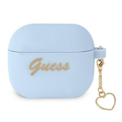 Guess GUA3LSCHSB AirPods 3 cover niebieski/blue Silicone Charm Heart Collection - TopMag