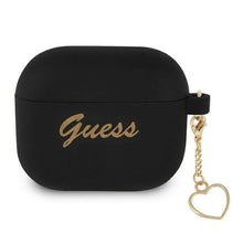 Заредете изображение във визуализатора на галерията – Guess GUA3LSCHSK AirPods 3 cover czarny/black Silicone Charm Heart Collection - TopMag
