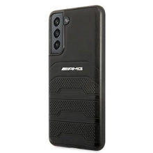 Заредете изображение във визуализатора на галерията – AMG AMHCS21FESGSEBK S21 FE G990 czarny/black hardcase Leather Debossed Lines - TopMag
