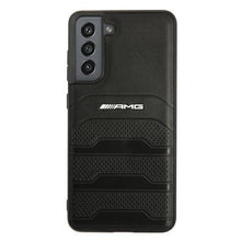 Заредете изображение във визуализатора на галерията – AMG AMHCS21FESGSEBK S21 FE G990 czarny/black hardcase Leather Debossed Lines - TopMag
