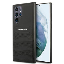 Заредете изображение във визуализатора на галерията – AMG AMHCS22LGSEBK S22 Ultra S908 czarny/black hardcase Leather Debossed Lines - TopMag
