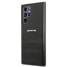 Заредете изображение във визуализатора на галерията – AMG AMHCS22LGSEBK S22 Ultra S908 czarny/black hardcase Leather Debossed Lines - TopMag
