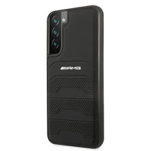 Заредете изображение във визуализатора на галерията – AMG AMHCS22MGSEBK S22+ S906 czarny/black hardcase Leather Debossed Lines - TopMag
