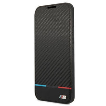 Заредете изображение във визуализатора на галерията – Etui BMW BMBKS22MPUCARTCBK S22+ S906 czarny/black bookcase M Collection Triangles - TopMag
