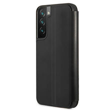 Заредете изображение във визуализатора на галерията – Etui BMW BMBKS22MPUCARTCBK S22+ S906 czarny/black bookcase M Collection Triangles - TopMag
