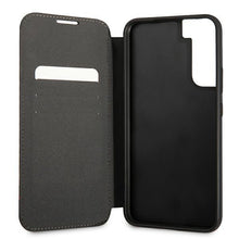 Заредете изображение във визуализатора на галерията – Etui BMW BMBKS22MPUCARTCBK S22+ S906 czarny/black bookcase M Collection Triangles - TopMag
