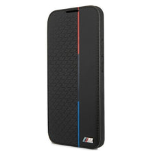 Заредете изображение във визуализатора на галерията – Etui BMW BMBKS22MTRTBK S22+ S906 czarny/black bookcase M Collection Triangles - TopMag
