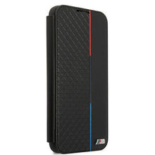 Заредете изображение във визуализатора на галерията – Etui BMW BMBKS22MTRTBK S22+ S906 czarny/black bookcase M Collection Triangles - TopMag

