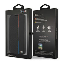 Заредете изображение във визуализатора на галерията – Etui BMW BMBKS22MTRTBK S22+ S906 czarny/black bookcase M Collection Triangles - TopMag
