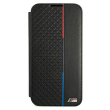 Заредете изображение във визуализатора на галерията – Etui BMW BMBKS22STRTBK S22 S901 czarny/black bookcase M Collection Triangles - TopMag
