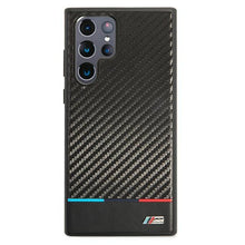 Заредете изображение във визуализатора на галерията – Etui hardcase BMW BMHCS22LPUCARTCBK S22 ultra S908 black/czarny M Collection Triangles - TopMag
