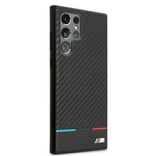 Заредете изображение във визуализатора на галерията – Etui hardcase BMW BMHCS22LPUCARTCBK S22 ultra S908 black/czarny M Collection Triangles - TopMag
