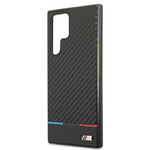 Заредете изображение във визуализатора на галерията – Etui hardcase BMW BMHCS22LPUCARTCBK S22 ultra S908 black/czarny M Collection Triangles - TopMag
