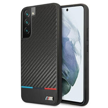 Заредете изображение във визуализатора на галерията – Etui hardcase BMW BMHCS22MPUCARTCBK S22+ S906 black/czarny M Collection Triangles - TopMag
