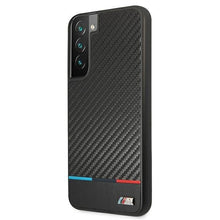 Заредете изображение във визуализатора на галерията – Etui hardcase BMW BMHCS22MPUCARTCBK S22+ S906 black/czarny M Collection Triangles - TopMag
