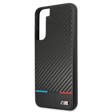 Заредете изображение във визуализатора на галерията – Etui hardcase BMW BMHCS22MPUCARTCBK S22+ S906 black/czarny M Collection Triangles - TopMag

