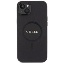 Заредете изображение във визуализатора на галерията – Original Case GUESS hardcase Saffiano MagSafe GUHMP15MPSAHMCK for Iphone 15 Plus black
