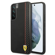 Заредете изображение във визуализатора на галерията – Ferrari FESAXHCS22MBK S22+ S906 czarny/black hardcase On Track Carbon Stripe - TopMag
