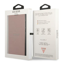 Заредете изображение във визуализатора на галерията – Guess GUBKS22LPSASBPI S22 Ultra S908 różowy/pink book Saffiano Stripes - TopMag

