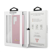 Заредете изображение във визуализатора на галерията – Guess GUHCS22LLSLMGLA S22 Ultra S908 lawenda/lavender hardcase Silicone Script Metal Logo - TopMag
